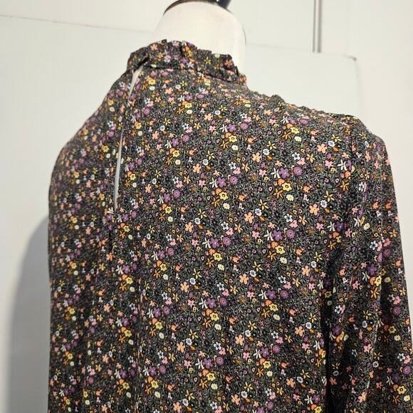 ONLY Jacqueline de Yong Piper Ditsy print floral smock dress long sleeve sz. 8 - Picture 7 of 12